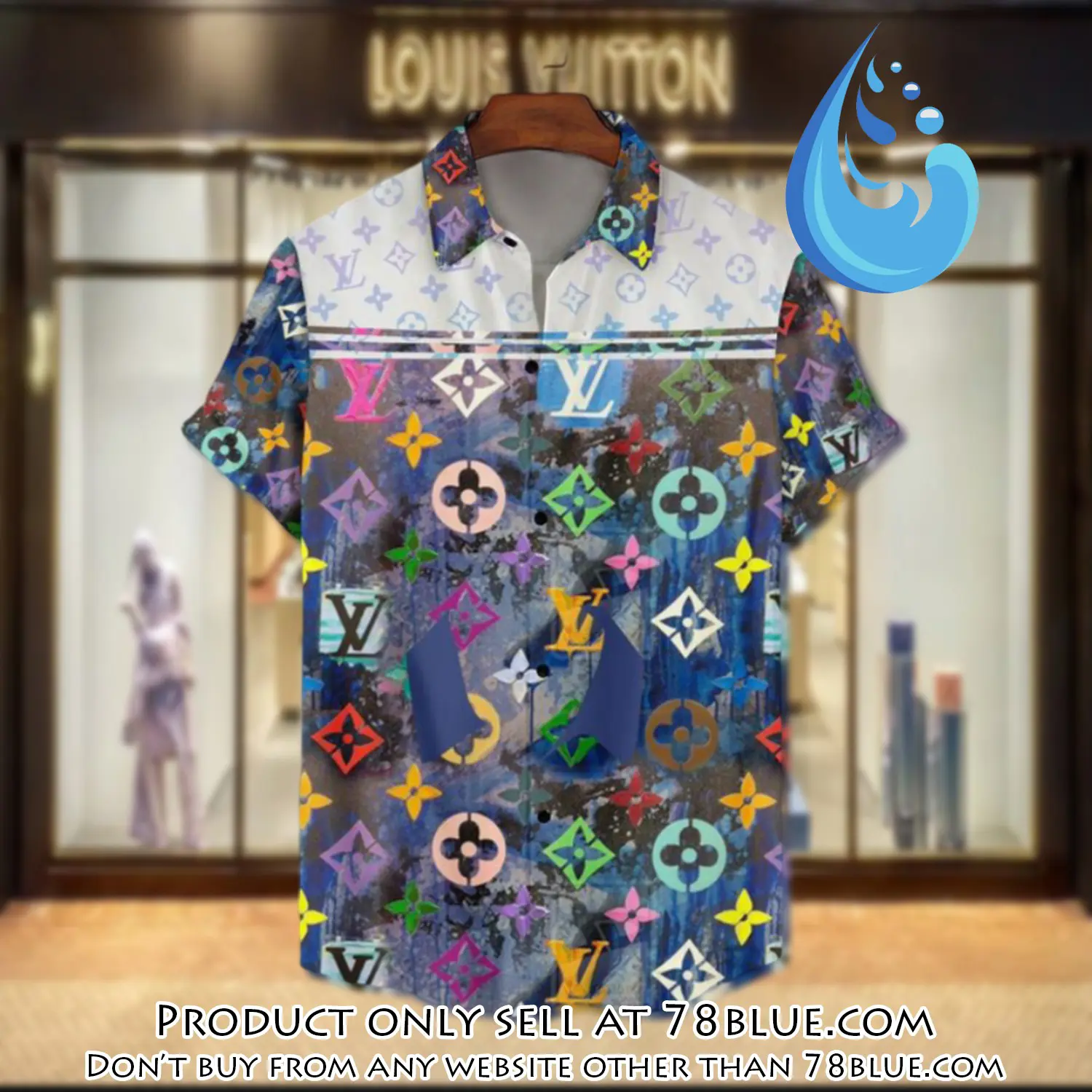 Lv louis vuitton luxury hawaiian shirt & short set lhs1198 78b0014894